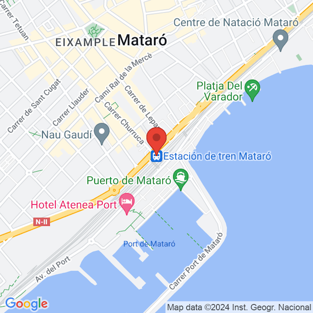 Estación de tren Mataró map